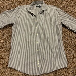 Pronto Uomo Platinum Dress Shirt - 100% Egyptian Cotton, Non-Iron, 15/1/2 Neck